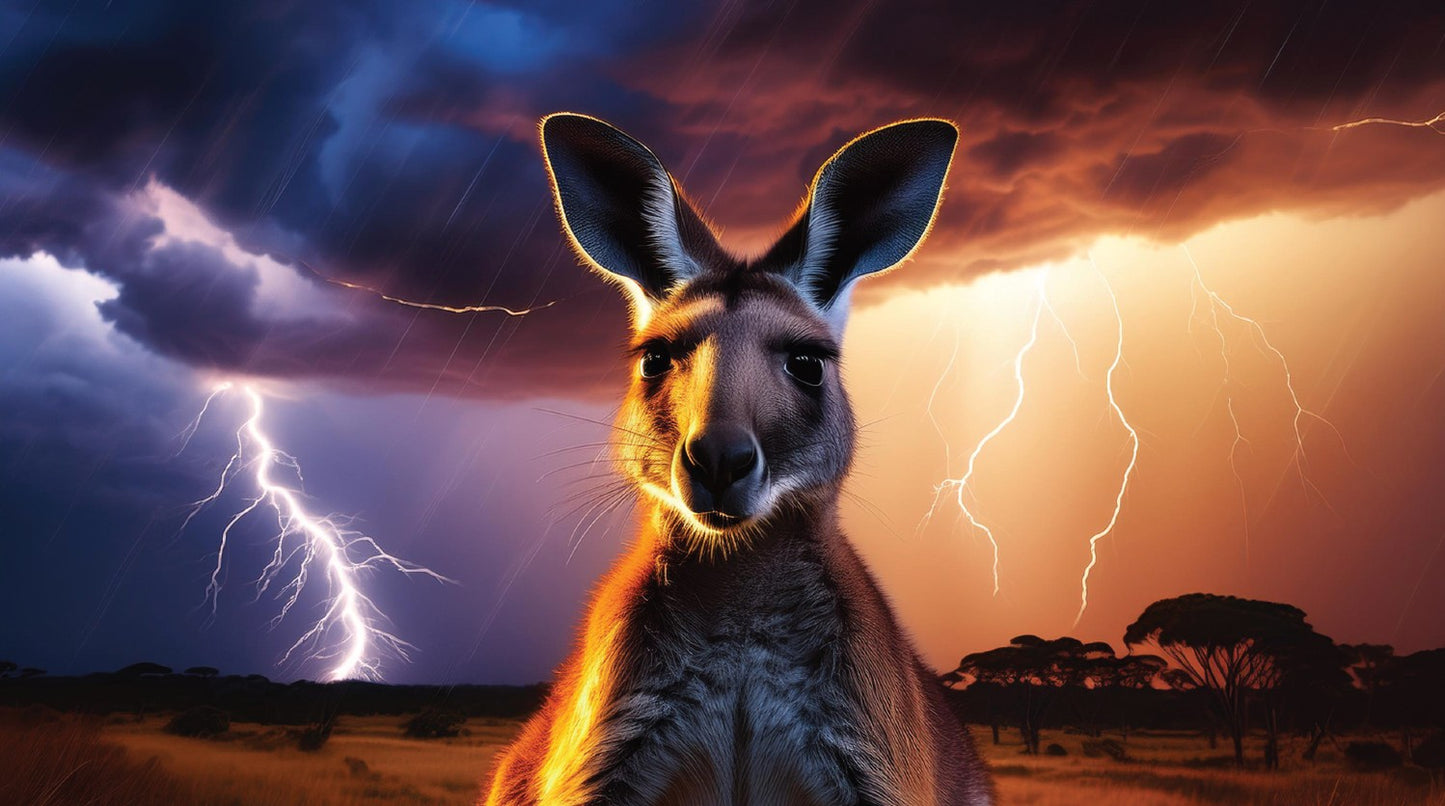 Premium 1 Litre Stainless Steel Sipper Bottle - Kangaroo Lightning