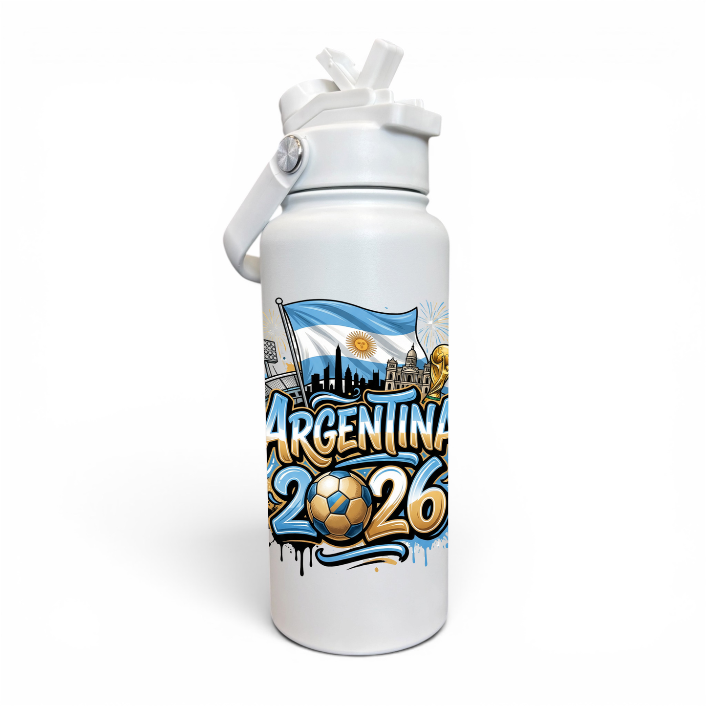 Premium 1 Litre Stainless Sipper Bottle - Argentina