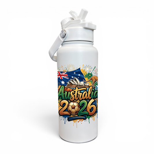 Premium 1 Litre Stainless Sipper Bottle - Australia