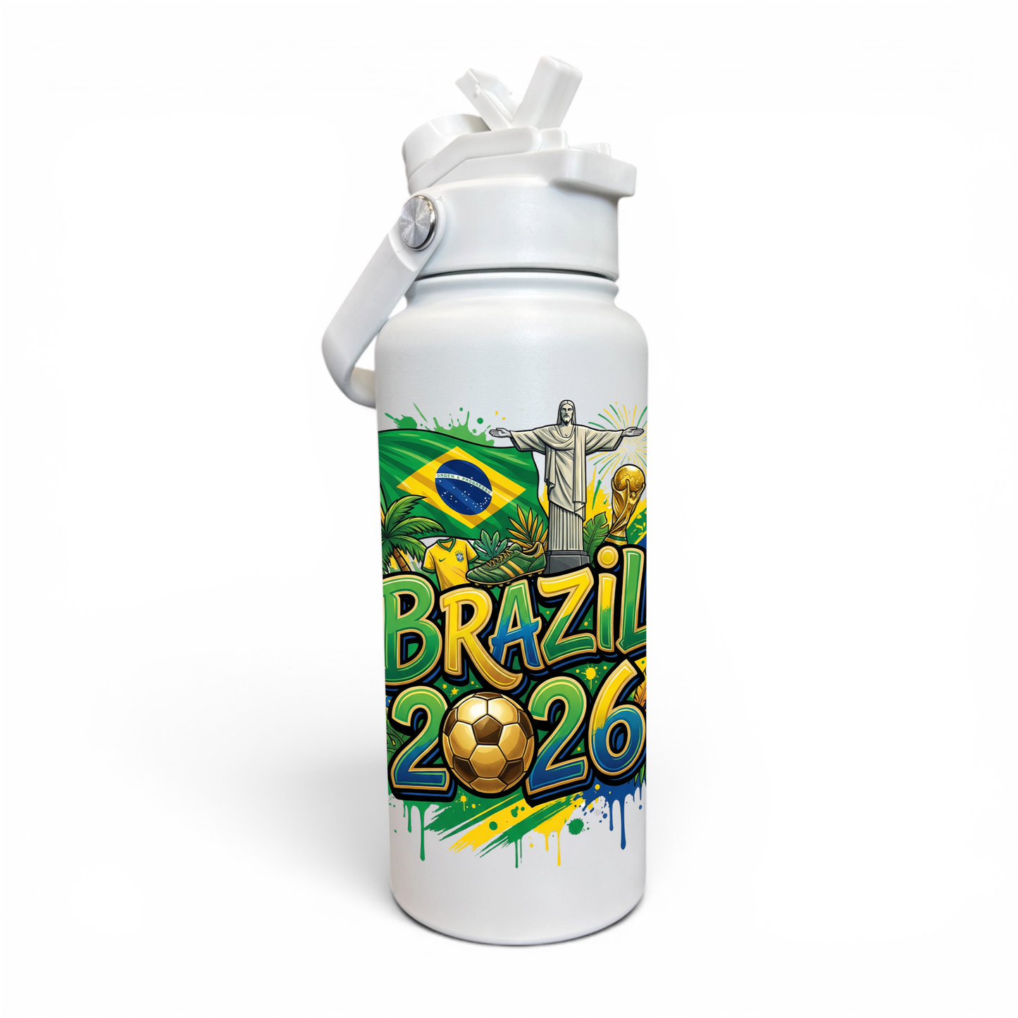 Premium 1 Litre Stainless Sipper Bottle - Brazil