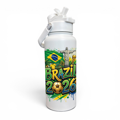 Premium 1 Litre Stainless Sipper Bottle - Brazil