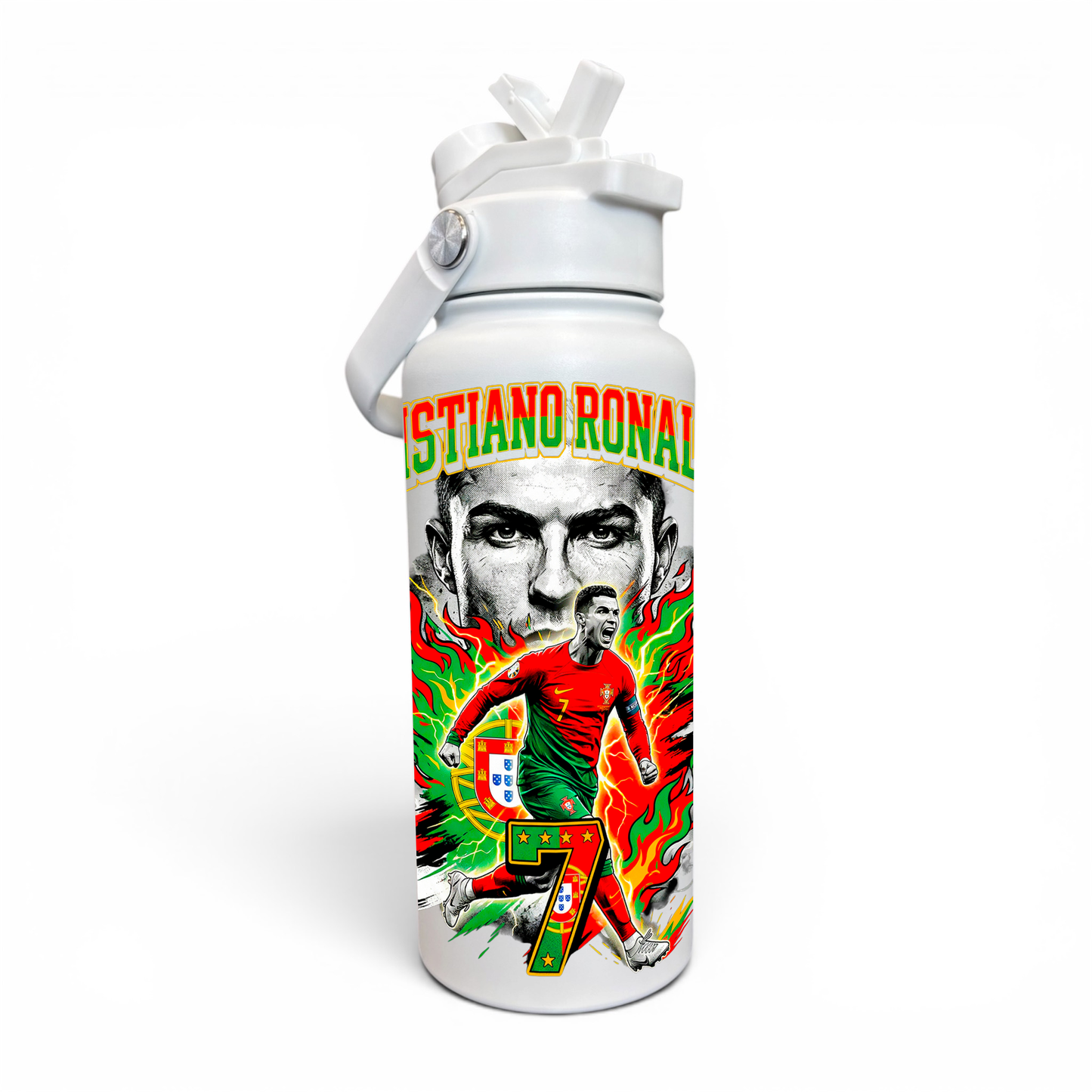 Premium 1 Litre Stainless Sipper Bottle - Cristiano Ronaldo