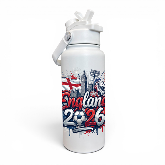 Premium 1 Litre Stainless Sipper Bottle - England