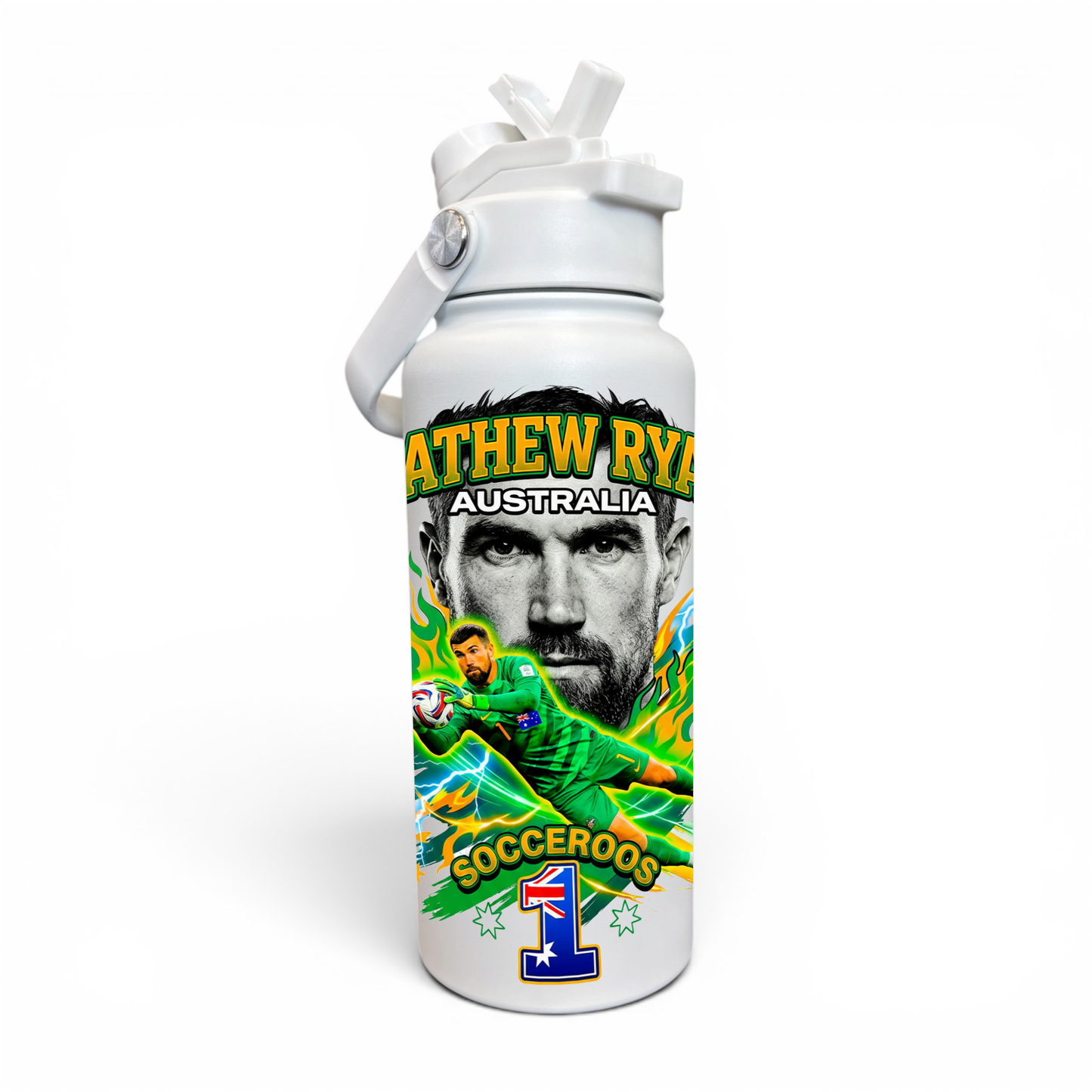 Premium 1 Litre Stainless Sipper Bottle - Matthew Ryan