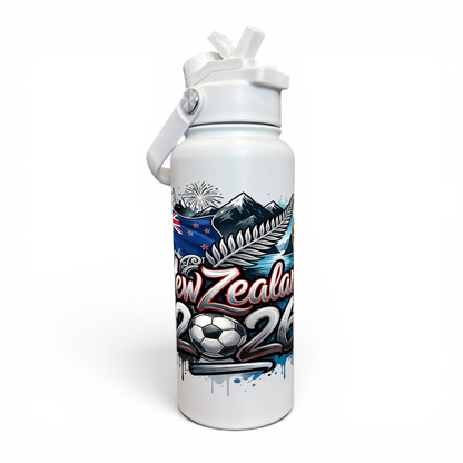Premium 1 Litre Stainless Sipper Bottle - New Zealand