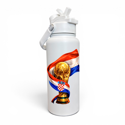 Premium 1 Litre Stainless Sipper Bottle - Croatia