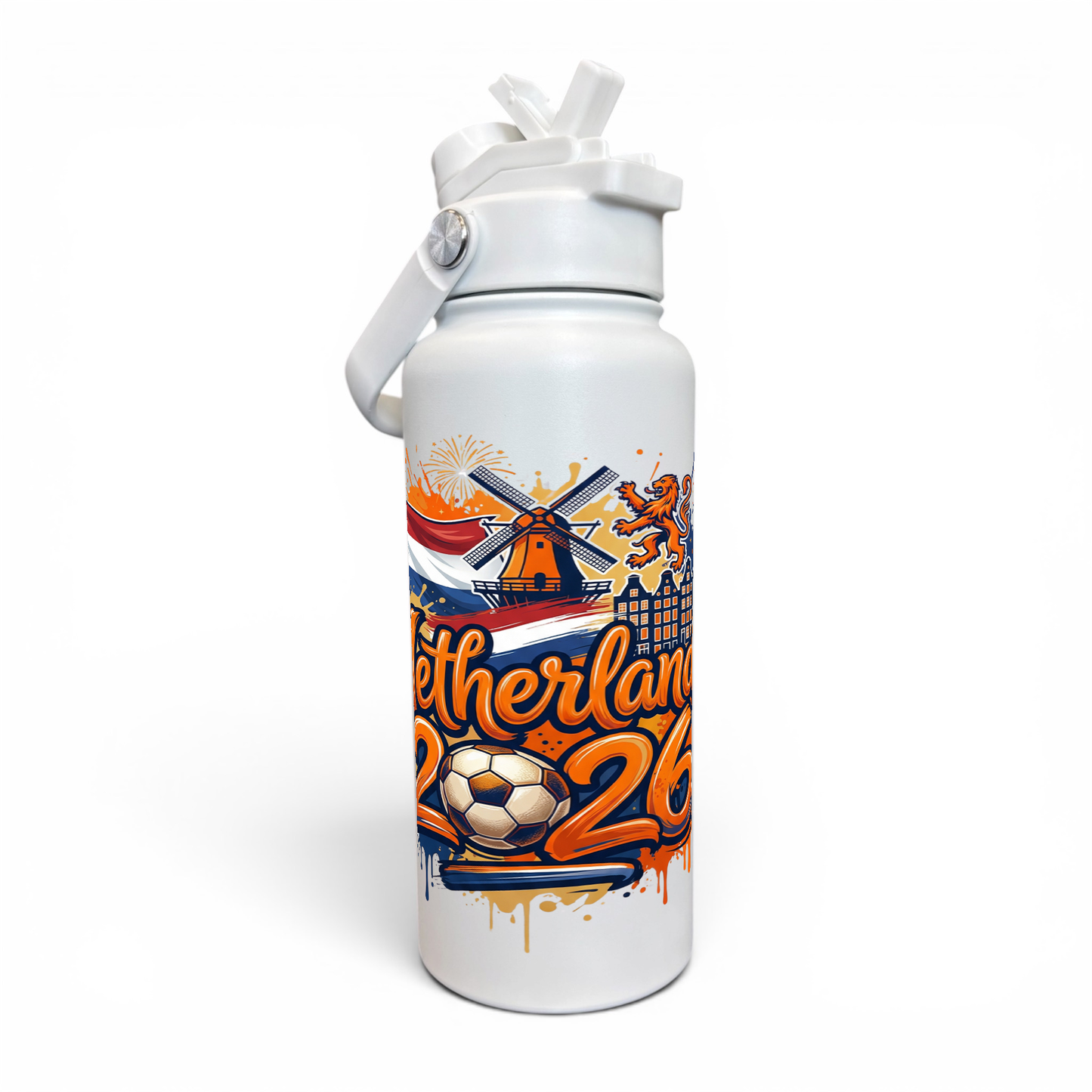 Premium 1 Litre Stainless Sipper Bottle - Netherlands