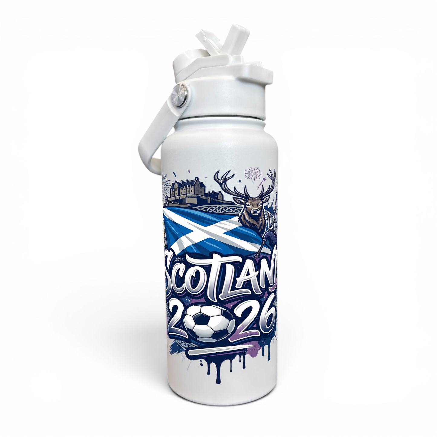 Premium 1 Litre Stainless Sipper Bottle - Scotland