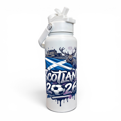 Premium 1 Litre Stainless Sipper Bottle - Scotland