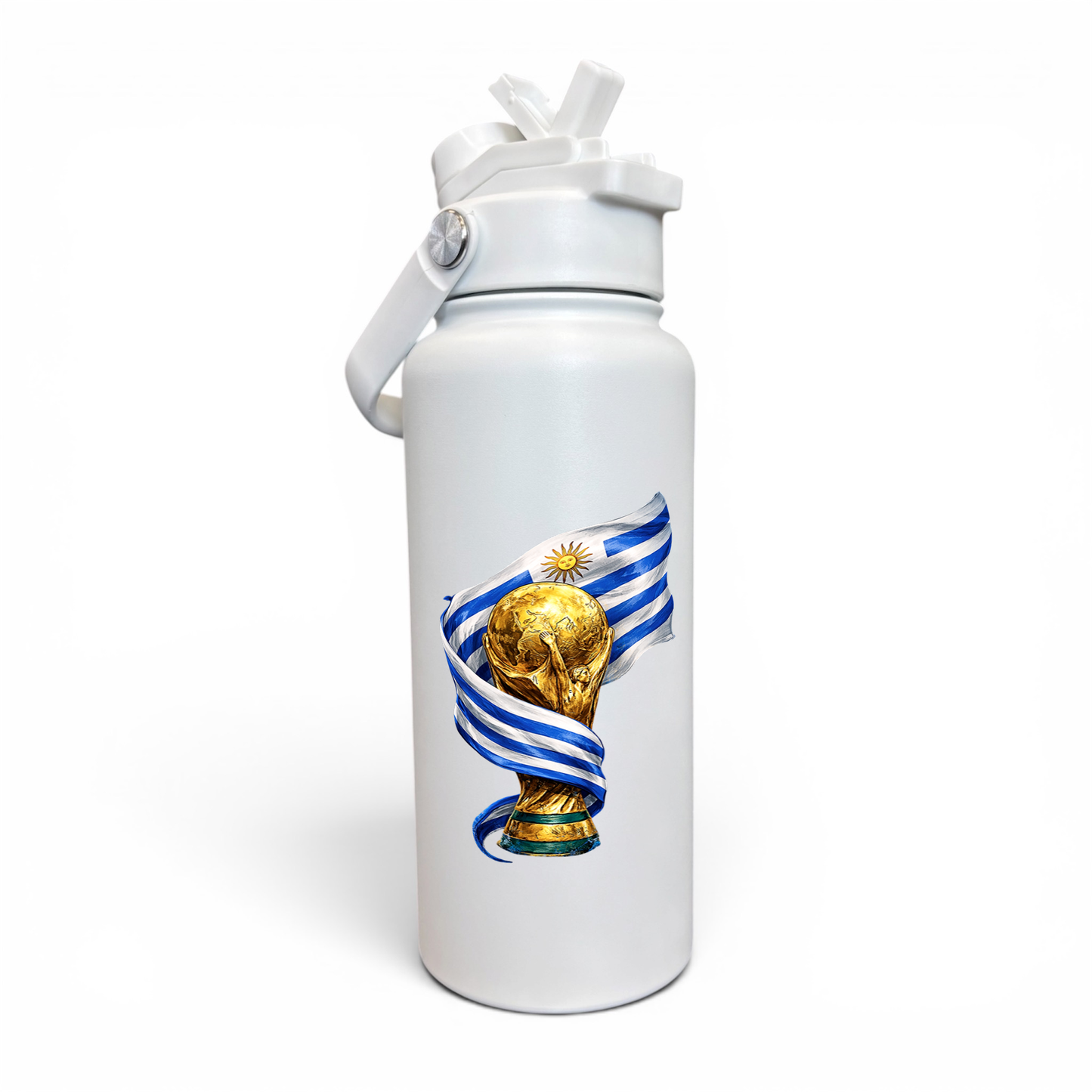 Premium 1 Litre Stainless Sipper Bottle - Uruguay