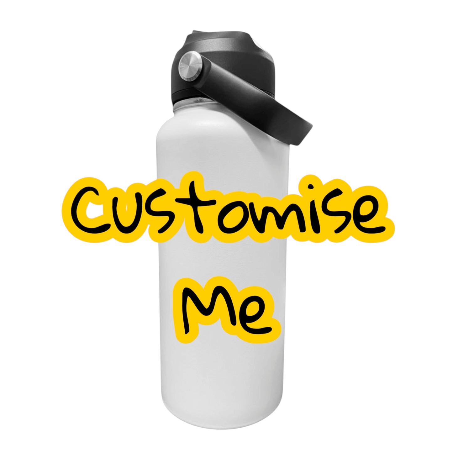 Premium 1L Personalised Stainless Steel Sipper Bottle - All Day Hydration with Your Custom Design