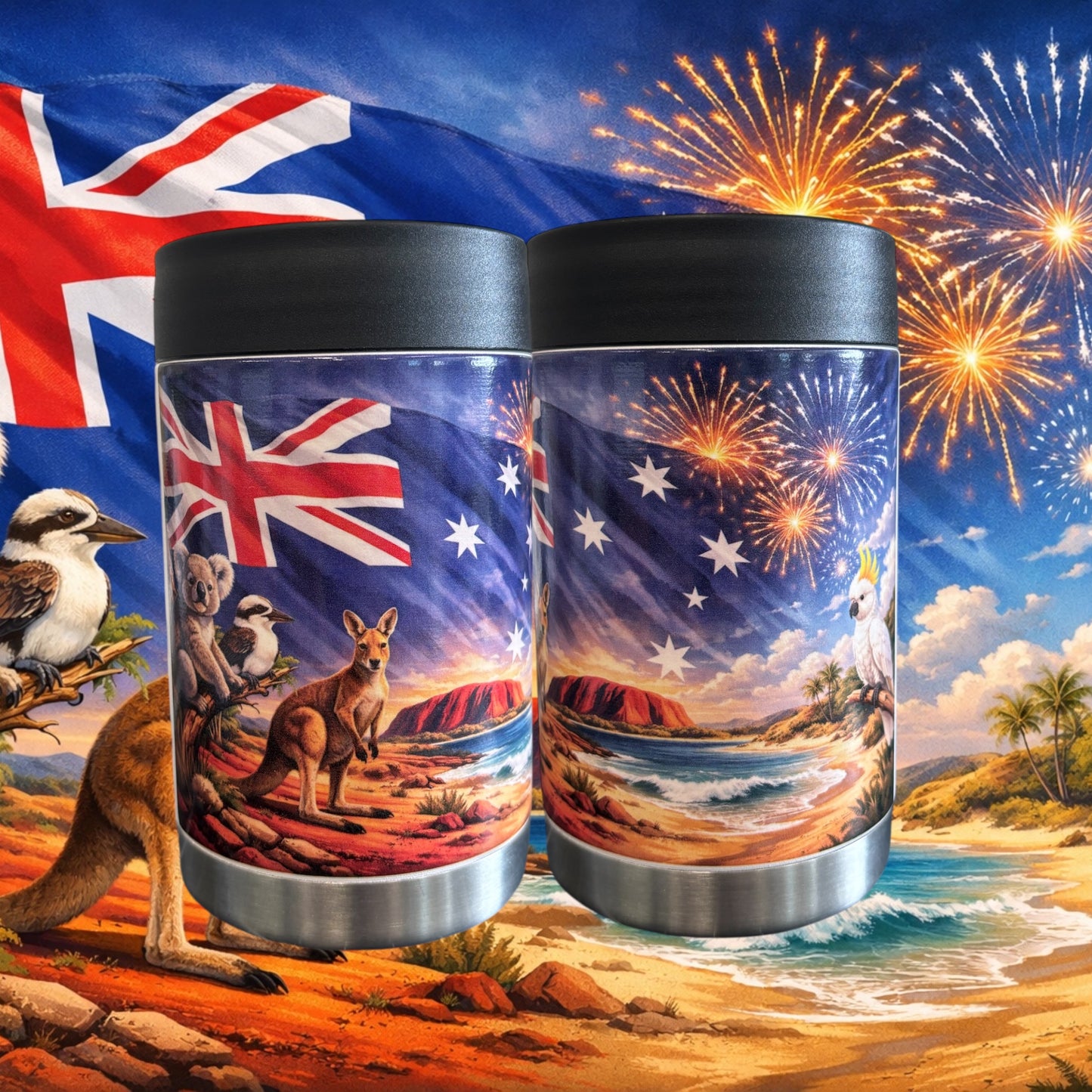 Proud To Be An Aussie - Full Colour Stainless Steel Can Cooler