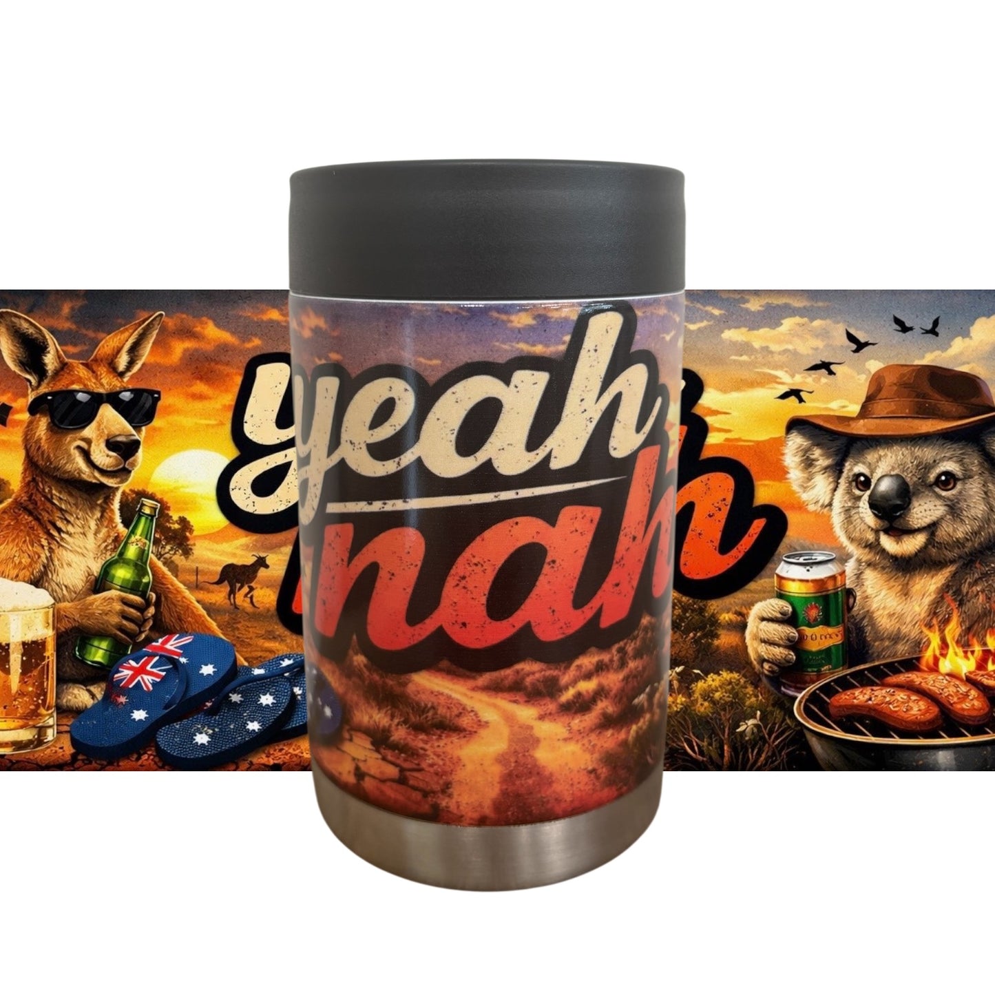 Yeah Nah - Full Colour Stainless Steel Can Cooler