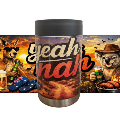 Yeah Nah - Full Colour Stainless Steel Can Cooler