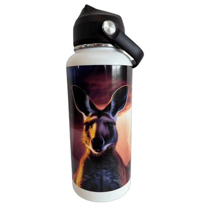 Premium 1 Litre Stainless Steel Sipper Bottle - Kangaroo Lightning
