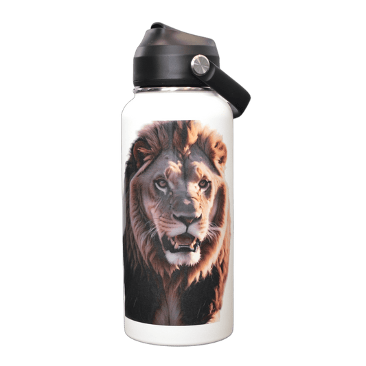 Premium 1 Litre Stainless Sipper Bottle - Lion