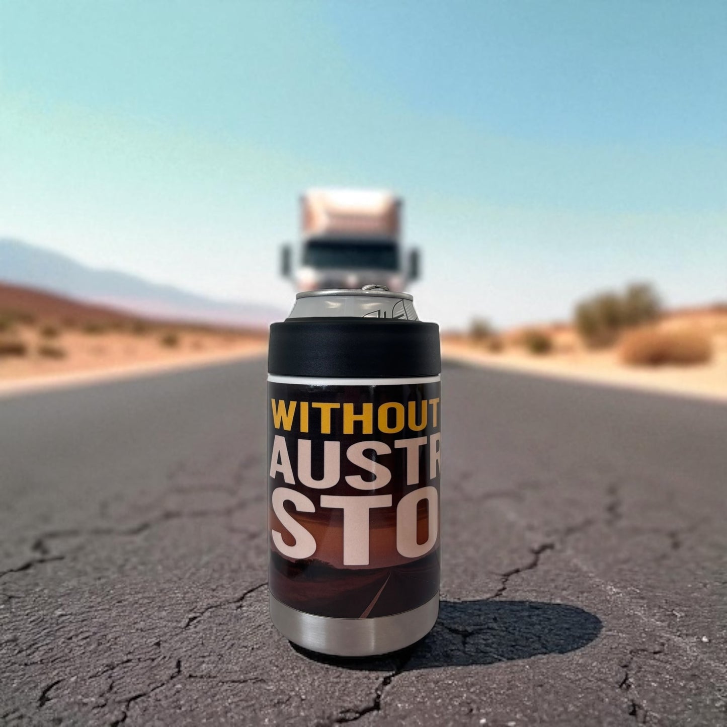 Without Trucks Australia Stops - Full Colour Stainless Steel Can Cooler