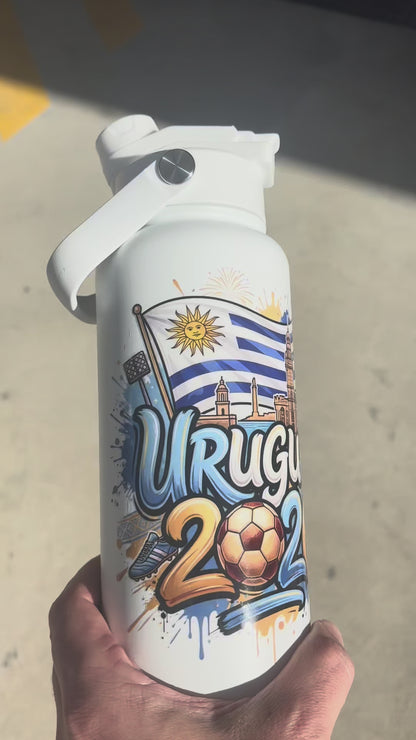 Premium 1 Litre Stainless Sipper Bottle - Uruguay